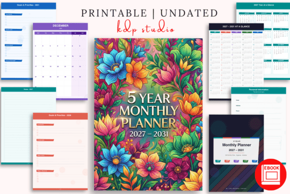 Download 5 Year Monthly Planner 2027-2031 - Month Collection