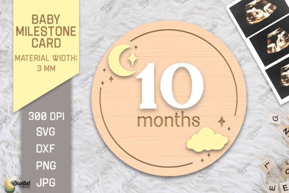 Download Baby Milestone Card Laser Cut. 10 Month - Premium Resources