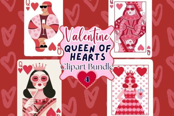 Download Valentines Queen of Hearts Playing Card - Queen of hearts Collection
