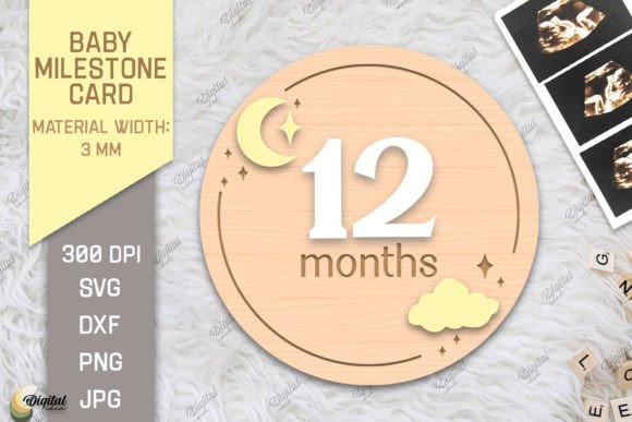 Download Baby Milestone Card Laser Cut. 12 Month - Premium Resources