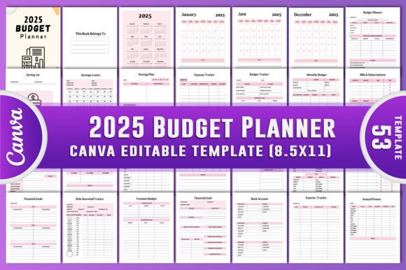 Download 2025 Budget Planner Canva Kdp - Premium Bundle