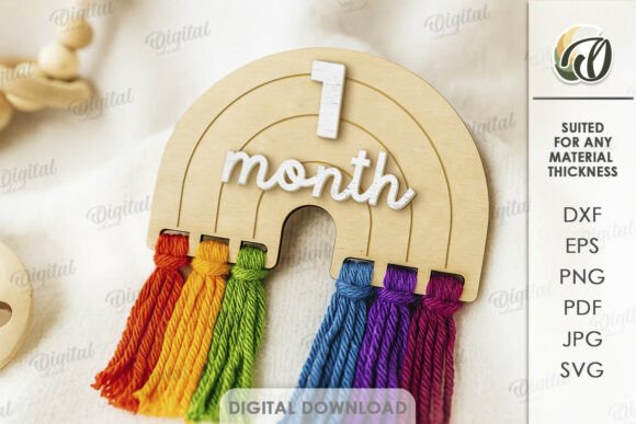 Download Macrame Baby Milestone Laser. 1 Month - Premium Resources